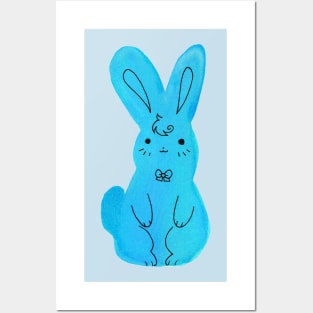 Blue Bunny Watercolor Posters and Art